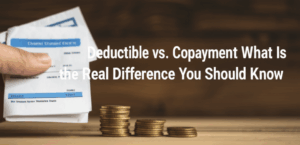 feature image for the blog with the blog title included. Title: Deductible vs. Copayment What Is the Real Difference You Should Know. Ensure the text is accurate and error-free
