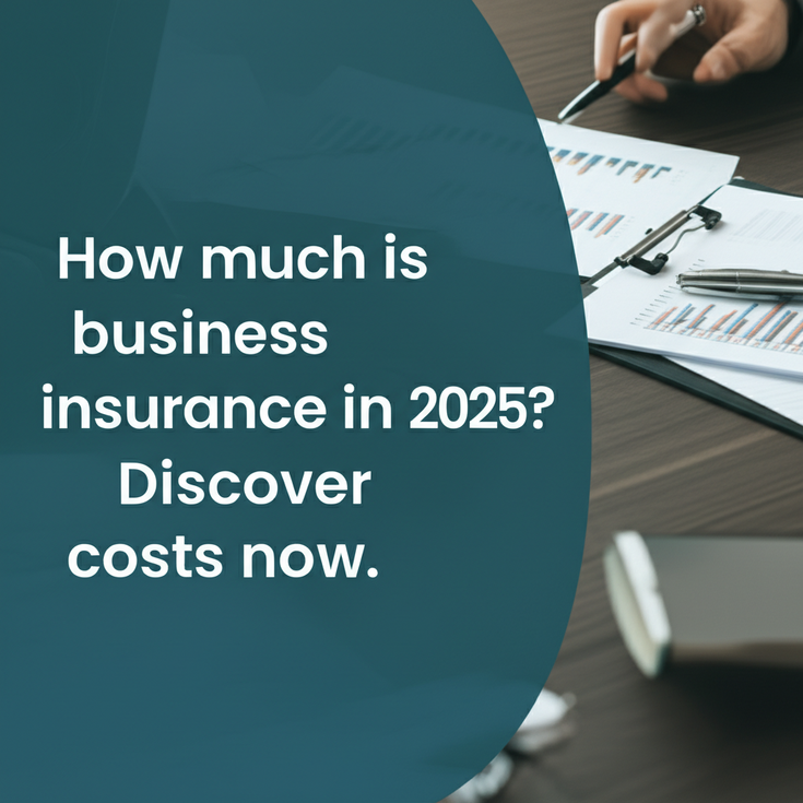 feature image for the blog with the blog title included. Title: How much is business insurance in 2025? Discover costs now. Ensure the text is accurate and error-free