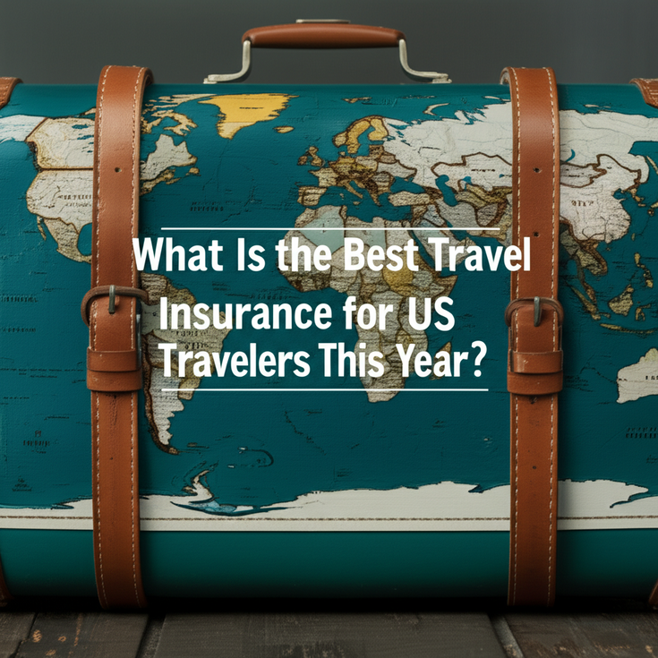 feature image for the blog with the blog title included. Title: What Is the Best Travel Insurance for US Travelers This Year?. Ensure the text is accurate and error-free