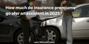 feature image for the blog with the blog title included. Title: How much do insurance premiums go up after an accident in 2025?. Ensure the text is accurate and error-free