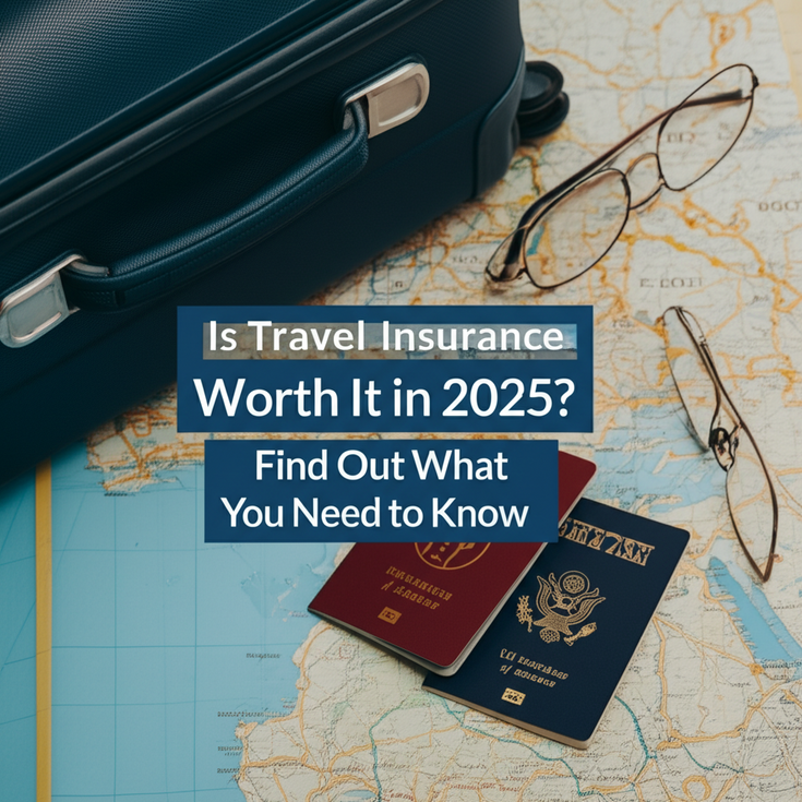 feature image for the blog with the blog title included. Title: Is Travel Insurance Worth It in 2025? Find Out What You Need to Know. Ensure the text is accurate and error-free