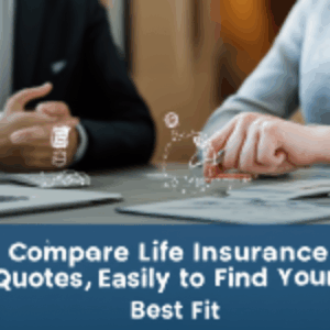 feature image for the blog with the blog title included. Title: Compare Life Insurance Quotes Easily to Find Your Best Fit. Ensure the text is accurate and error-free